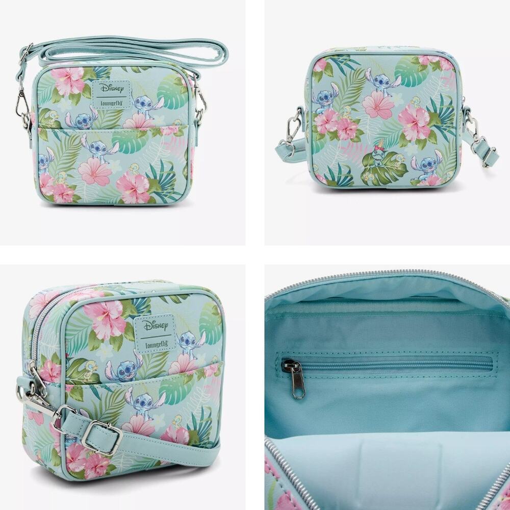 Loungefly Disney Stitch Duck Flower Square Crossbody Bag